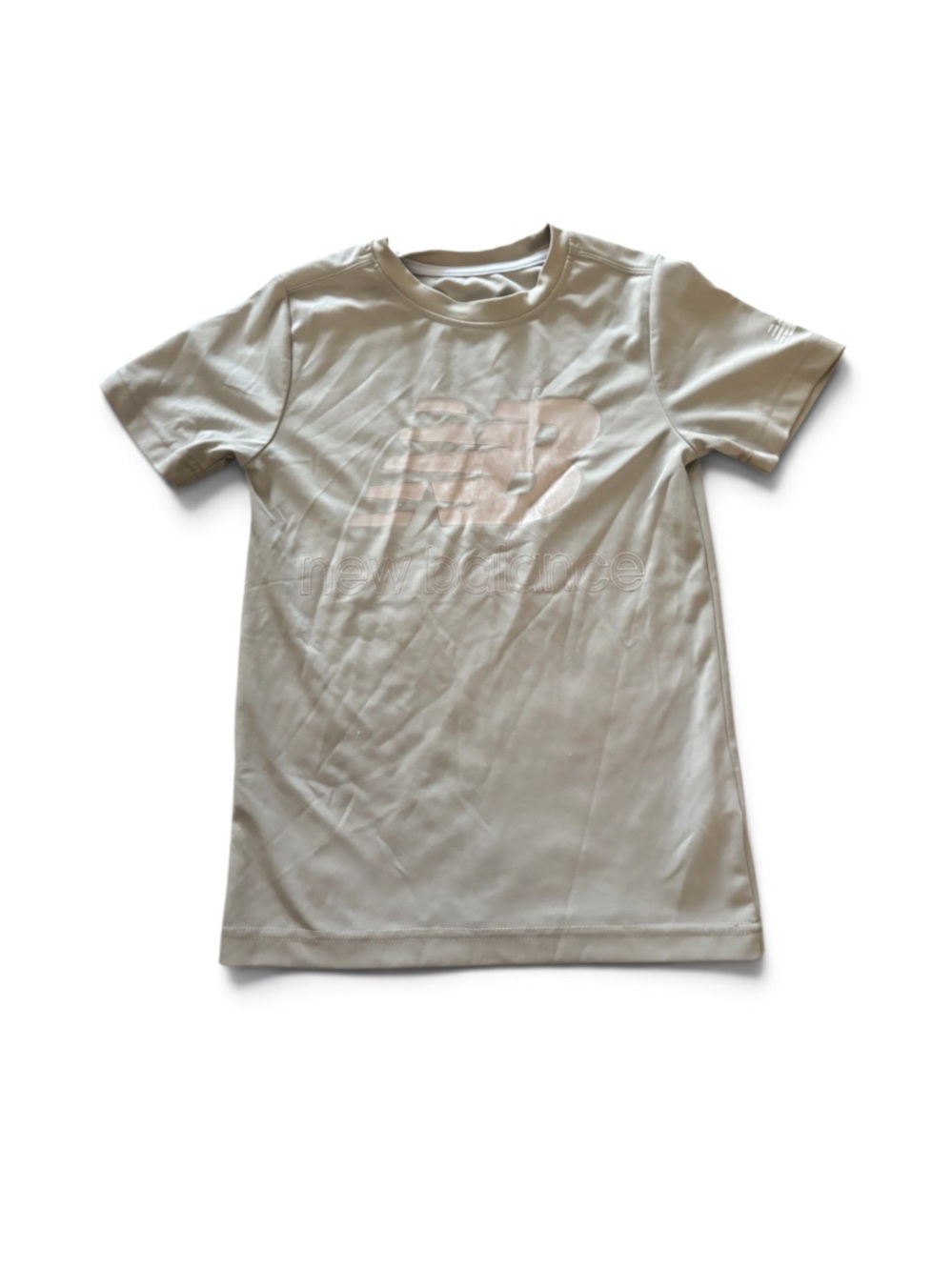 New Balance Kids Short Sleeve Tee in Light Beige size 8